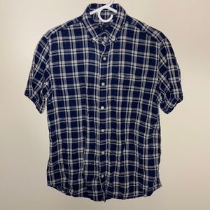 Blue button up short sleeve